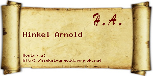 Hinkel Arnold névjegykártya